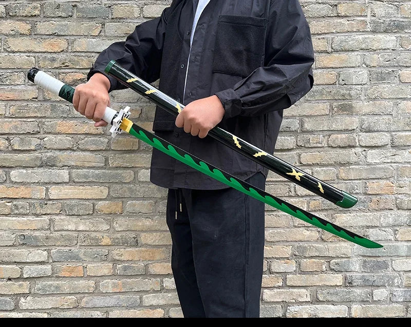 104cm Demon Slayer Katana Swords Tanjirou Zenitsu Katana Fake Sword Killer Devils Real Size Japanese Anime Cosplay Prop Toy Gift