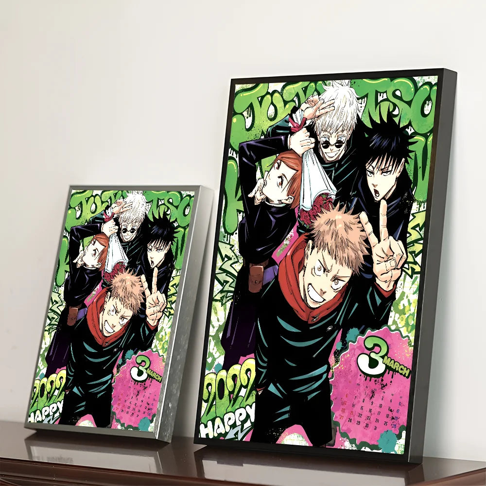 Jujutsu Kaisen Anime Classic Vintage Posters Decoracion Painting Wall Art White Kraft Paper Kawaii Room Decor