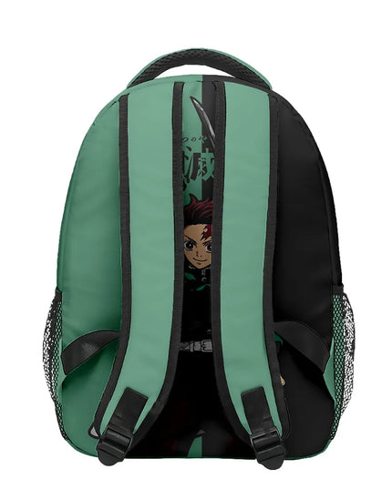Anime Demon Slayer Tanjiro Nezuko 3D Printed Backpack for College Students Large School Bag 15 Inch Laptop Bag Middle School