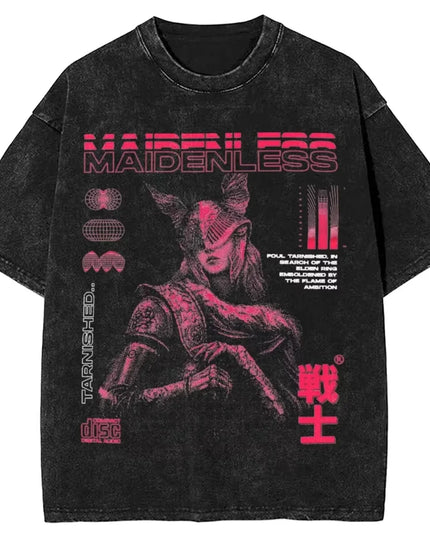 Women Men Malenia Blade of Miquella Washed T Shirt Summer Maidenless Tarnished Classic Simple Harajuku T Shirt New Arrival