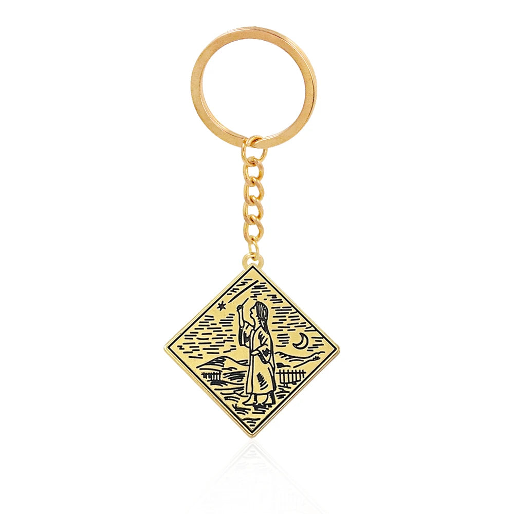 Game Ring Keychain Amulet Prosthetic Swordsman Pendant Necklaces for Men Women Bag Car Cosplay Props Accessories Jewelry