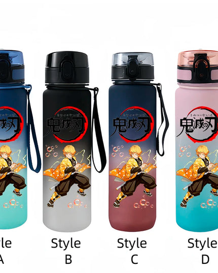 Demon Slayer Tanjirou Water Cup Drinking Outdoor 650ml Nezuko Water Bottle Children Portable Plastic Cartoon Large Capacity