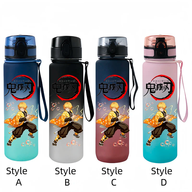 Demon Slayer Tanjirou Water Cup Drinking Outdoor 650ml Nezuko Water Bottle Children Portable Plastic Cartoon Large Capacity
