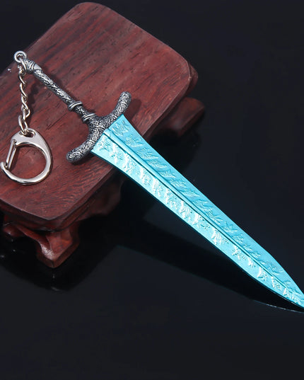 14cm Ring Dark Moon Greatswor Eldens Keychain Pendant Sword of Night and Flame Keyring Cosplay Fans Props Men Women Bag Jewelry