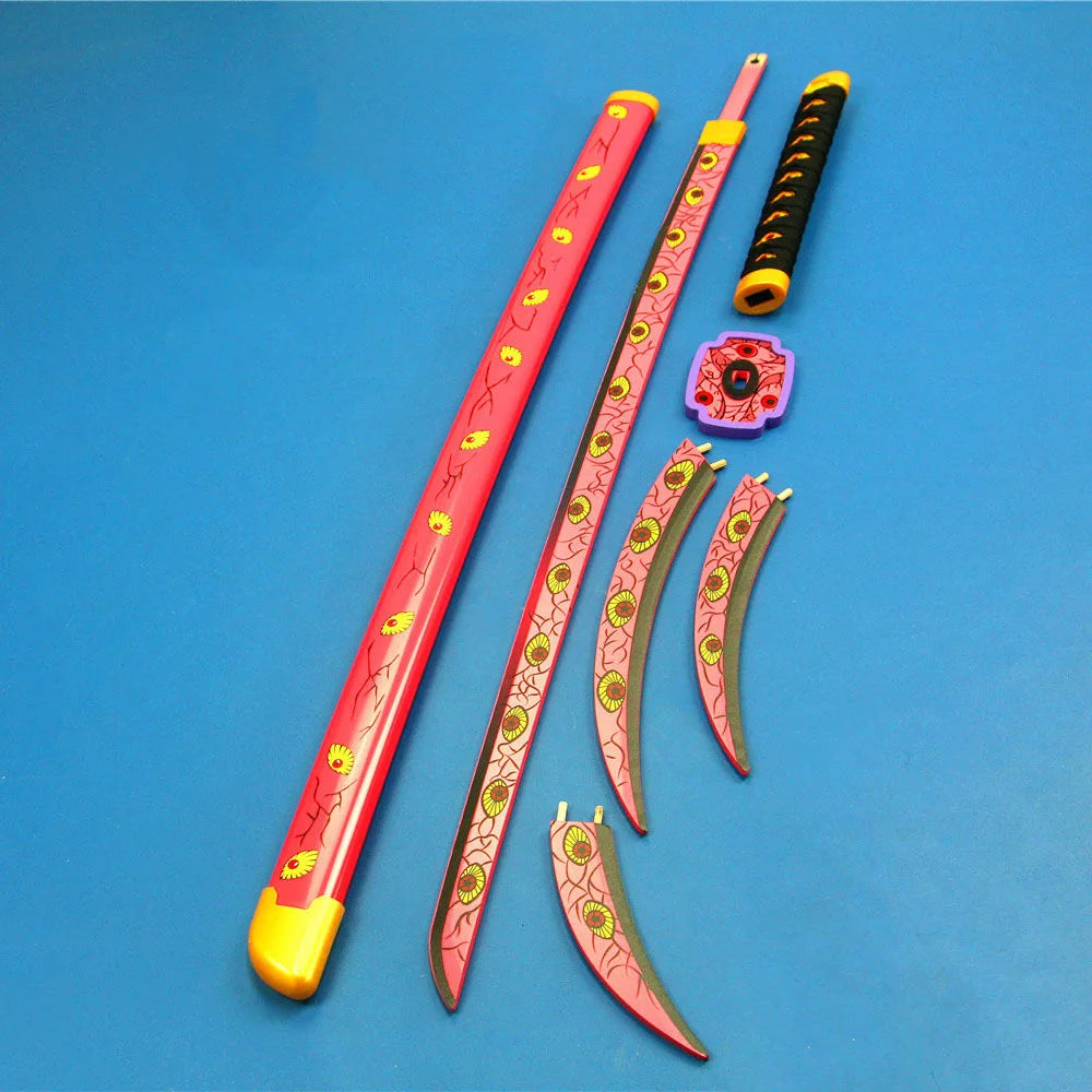 41in/104cm Demon Slayer Katana Anime Ninja Sword Demon Slayer Cosplay Prop Knife Real Size Samurai Sabre Japonesa Katana Sword