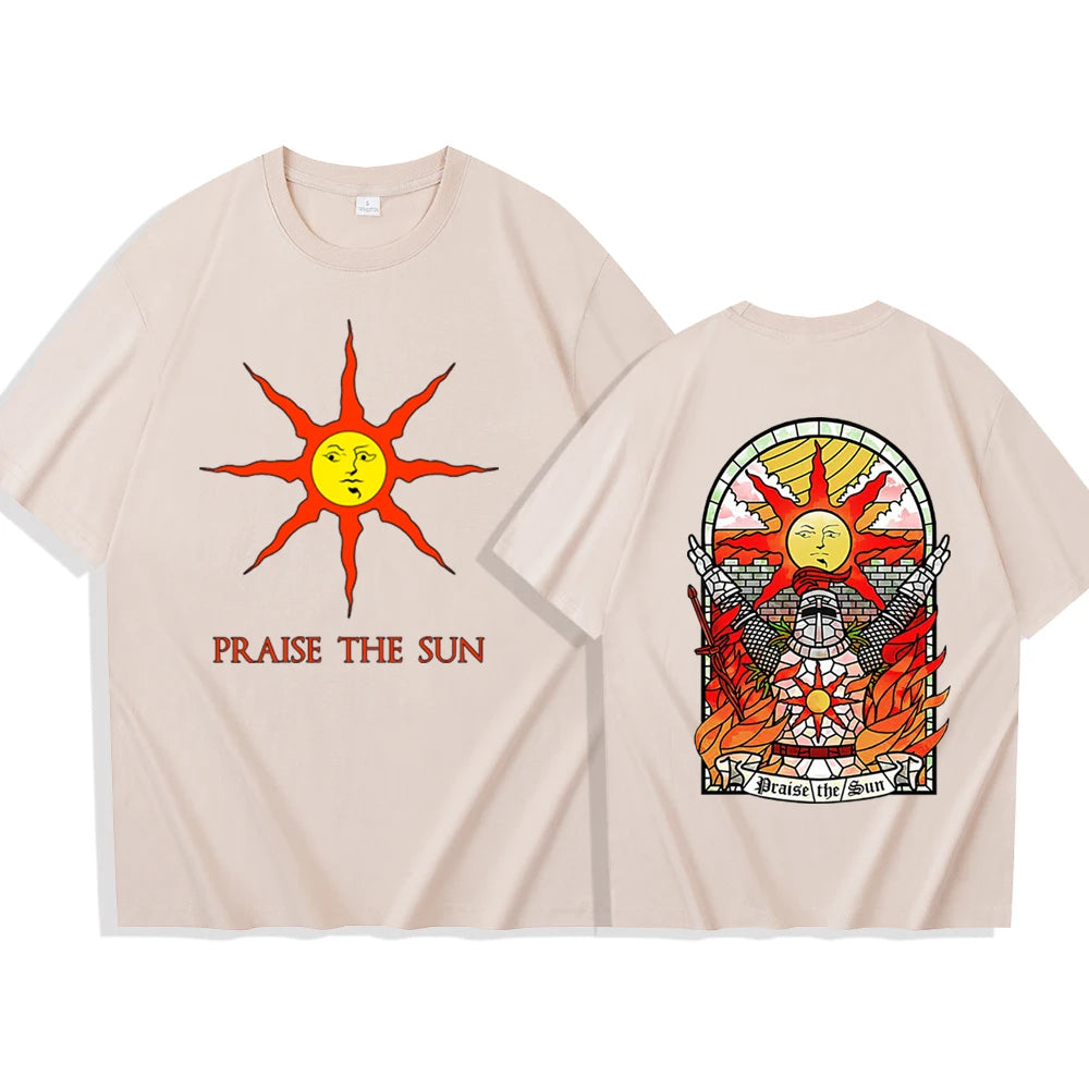 Dark Souls Praise The Sun T-shirt Man Women Harajuku O-neck Summer Casual Shirt
