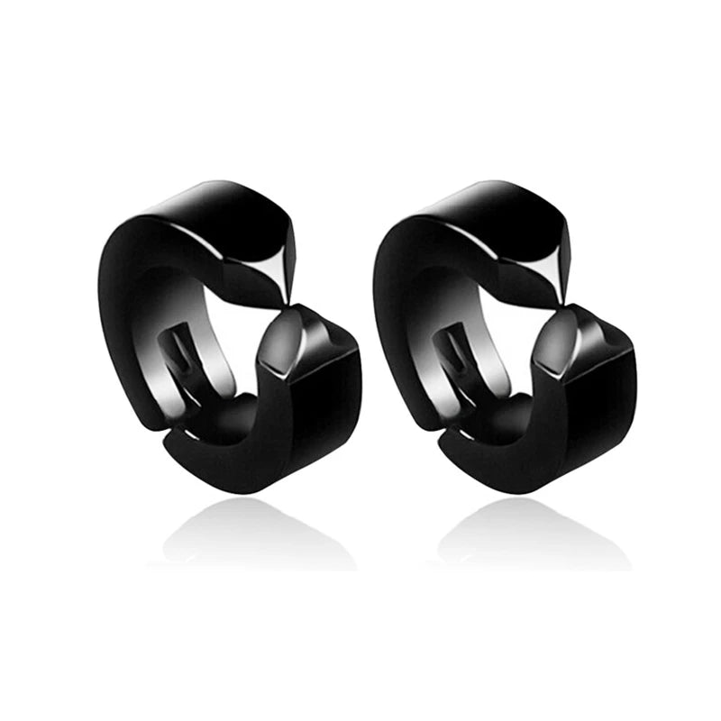2pcs Anime Chainsaw Man Yoshida Hirofumi Cosplay Ear Clip Earrings Women Men Punk Black No Pierced Fake Ear Circle Pop Jewelry