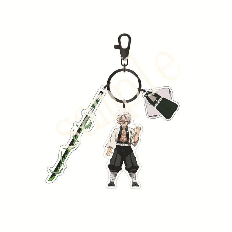 Hot Anime Demon Slayer Keychain Kamado Tanjirou Tomioka Giyuu Rengoku Kyoujurou Cosplay Acrylic Key Chains Fans Gift