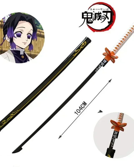 104cm Demon Slayer Katana Swords Tanjirou Zenitsu Katana Fake Sword Killer Devils Real Size Japanese Anime Cosplay Prop Toy Gift