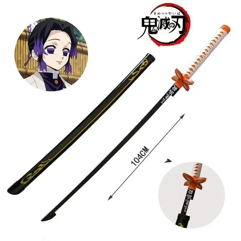104cm Demon Slayer Katana Swords Tanjirou Zenitsu Katana Fake Sword Killer Devils Real Size Japanese Anime Cosplay Prop Toy Gift