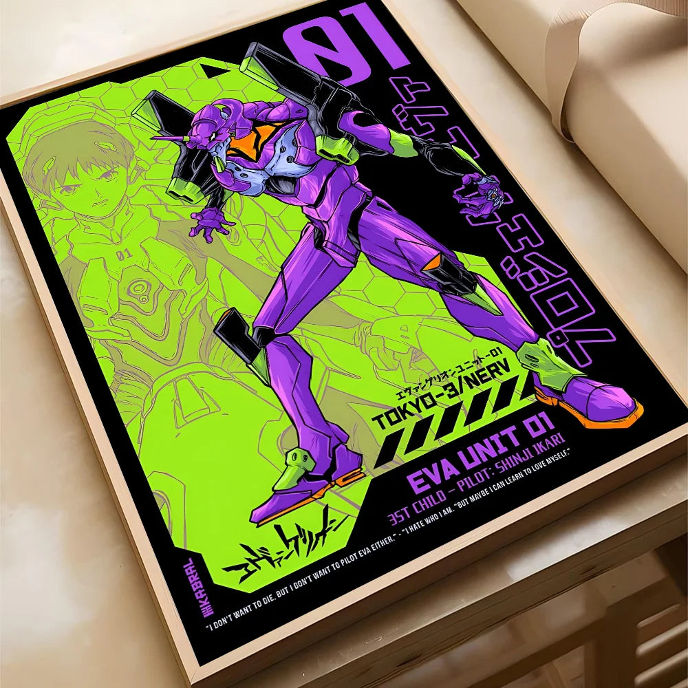 1PC G-Genesis N-NeonS E-Evangelion Poster Poster Paper Print Home Living Room Bedroom Entrance Bar Cafe Art Painting Decoration