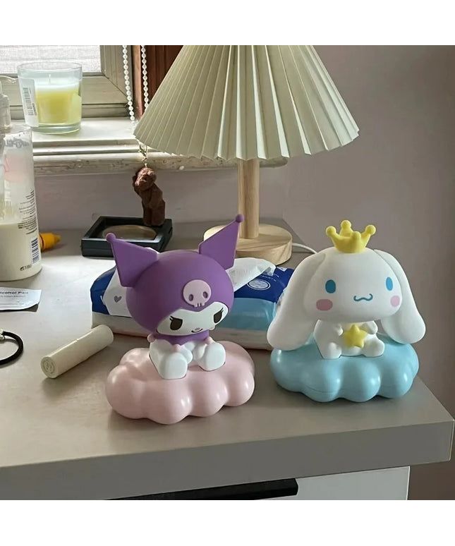 Animation Sanrios Kitty Kawaii Glowing Cloud Lamp Hello Kitty Bedside Lamp LED Night Light Cake Decoration Decoration Gift