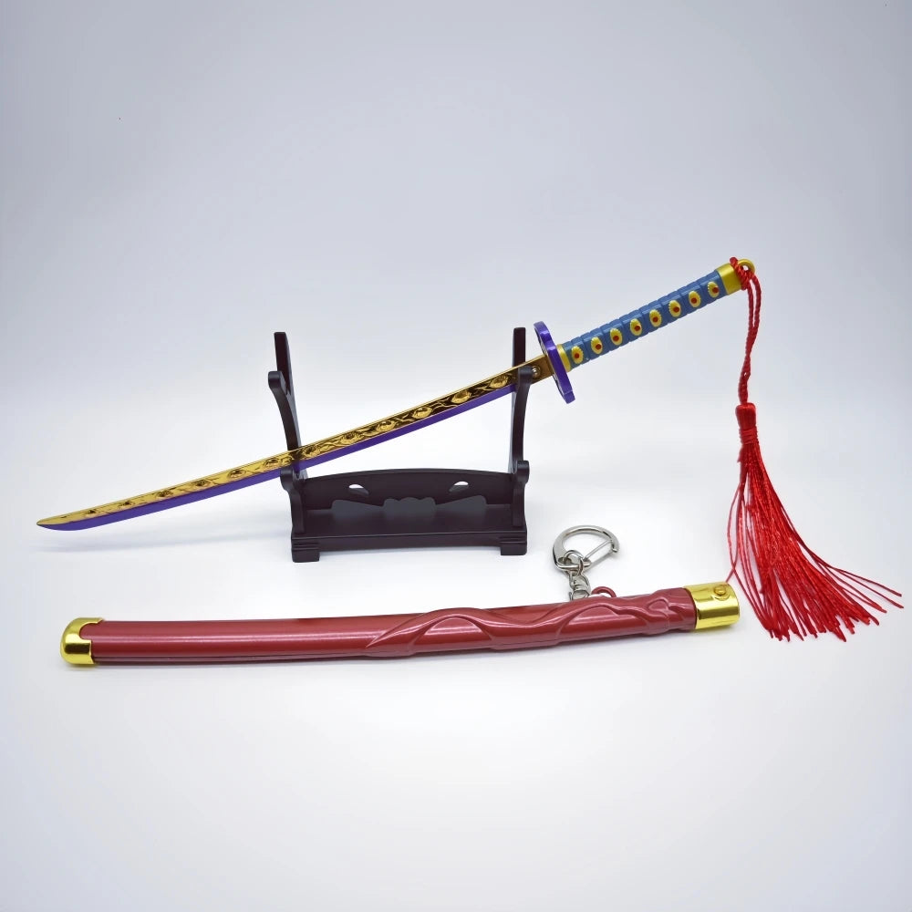 Demon Slayer Peripherals Tanjiro, Agatsuma Zenitsu Katana Full Metal Weapons Bounce Jump Knife Crafts Toy Sword Model Ornaments