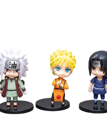 6 styles 9cm Anime Naruto Figures PVC Q Version Doll Gaara Kakashi  Figure Room Decoration Anime Figure
