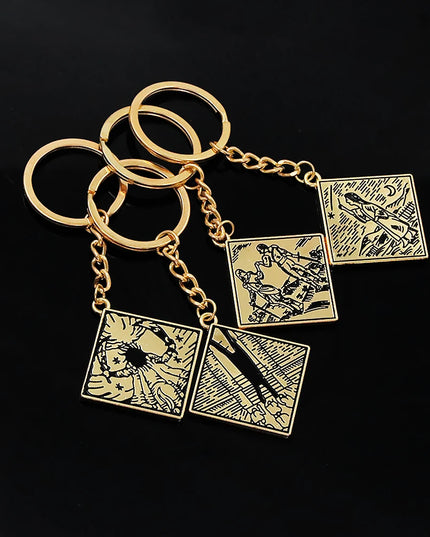 Game Ring Keychain Amulet Prosthetic Swordsman Pendant Necklaces for Men Women Bag Car Cosplay Props Accessories Jewelry