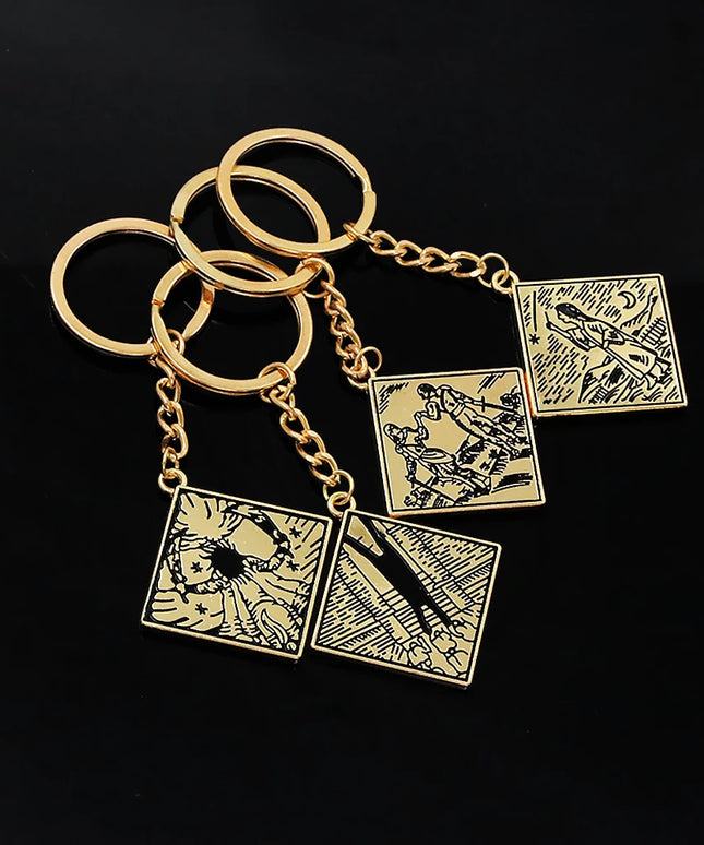 Game Ring Keychain Amulet Prosthetic Swordsman Pendant Necklaces for Men Women Bag Car Cosplay Props Accessories Jewelry