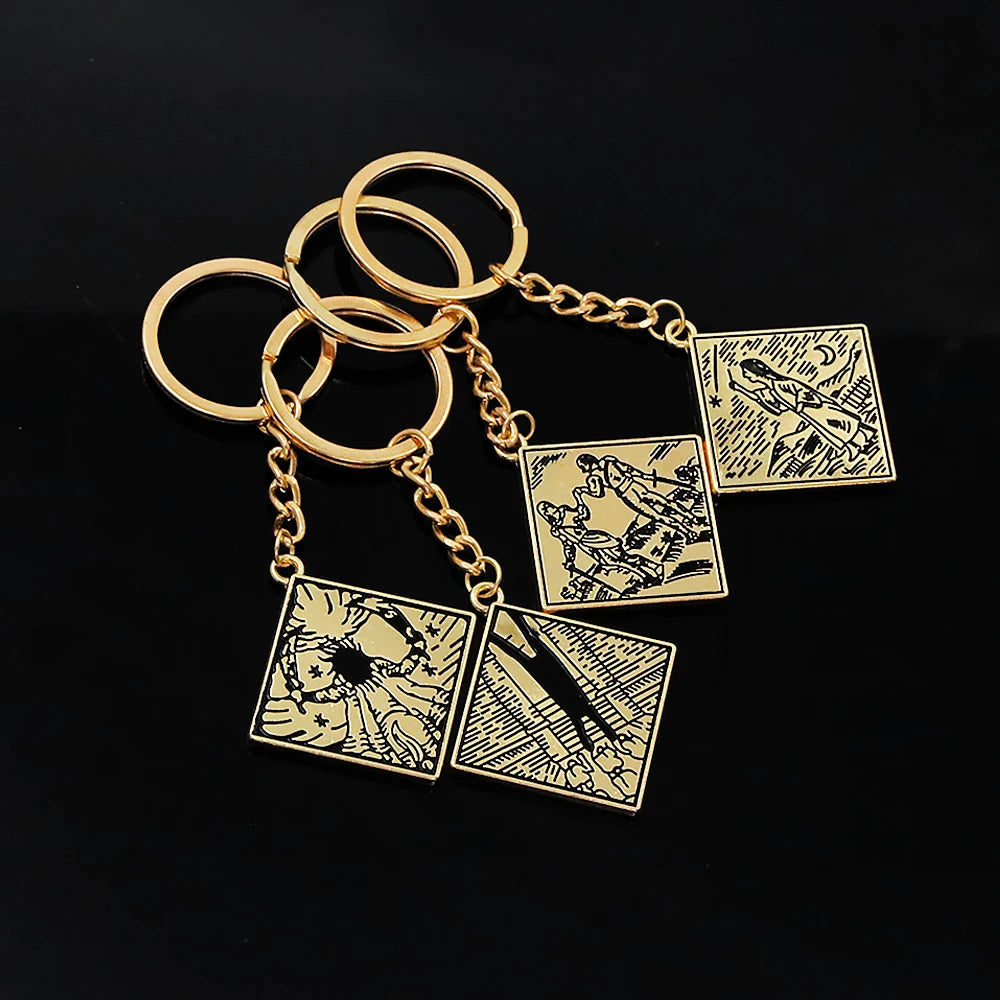 Game Ring Keychain Amulet Prosthetic Swordsman Pendant Necklaces for Men Women Bag Car Cosplay Props Accessories Jewelry