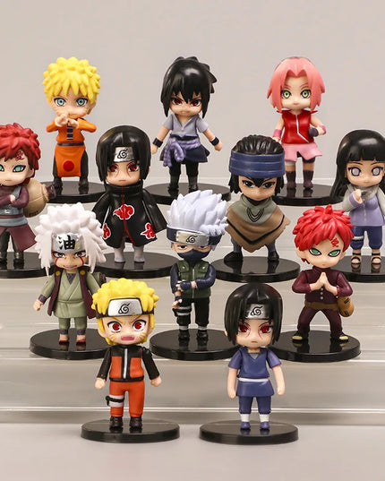 Hot 12Pcs/Set Anime Naruto Shippuden Hinata Sasuke Itachi Kakashi Gaara Figure Toys Q Version PVC Figurine Model Dolls Gifts