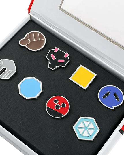 Pokemon Gym Badges Kanto Johto Hoenn Sinnoh Unova Kalos League Region Orange Islands Pins Brooches Box Set Pocket Monster