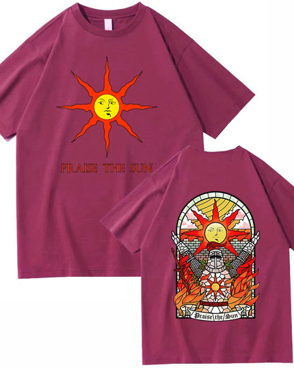 Dark Souls Praise The Sun T-shirt Man Women Harajuku O-neck Summer Casual Shirt