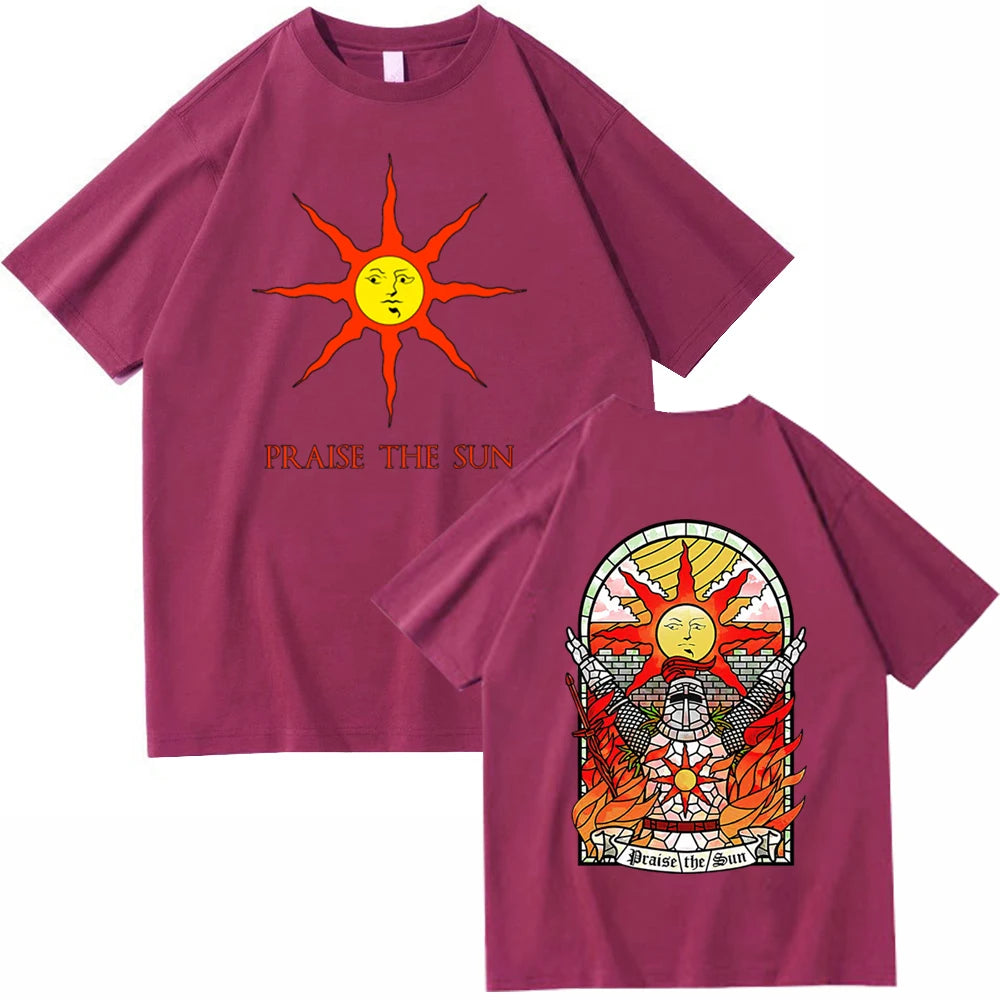 Dark Souls Praise The Sun T-shirt Man Women Harajuku O-neck Summer Casual Shirt