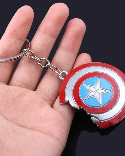 Creative Marvel Series Captain America Shield Keychain Rotating Dripping Shield Avengers Keychain Popular Accessory Pendant