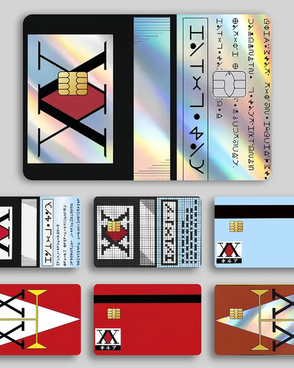 HUNTER Film Skin Cover Credit Card Stickers 4PCS Debit Front Anime H-HUNTER x Decoration Bank Bus Pass Waterproof