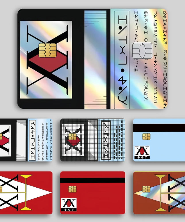 HUNTER Film Skin Cover Credit Card Stickers 4PCS Debit Front Anime H-HUNTER x Decoration Bank Bus Pass Waterproof