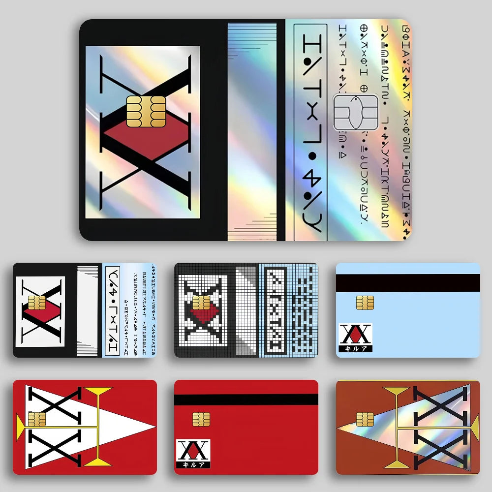 HUNTER Film Skin Cover Credit Card Stickers 4PCS Debit Front Anime H-HUNTER x Decoration Bank Bus Pass Waterproof