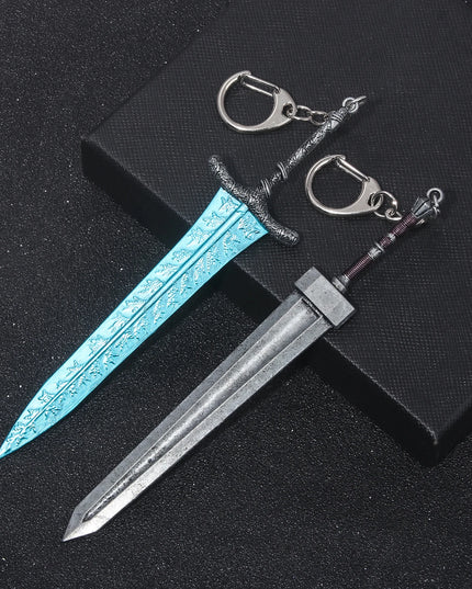 14cm Ring Dark Moon Greatswor Eldens Keychain Pendant Sword of Night and Flame Keyring Cosplay Fans Props Men Women Bag Jewelry