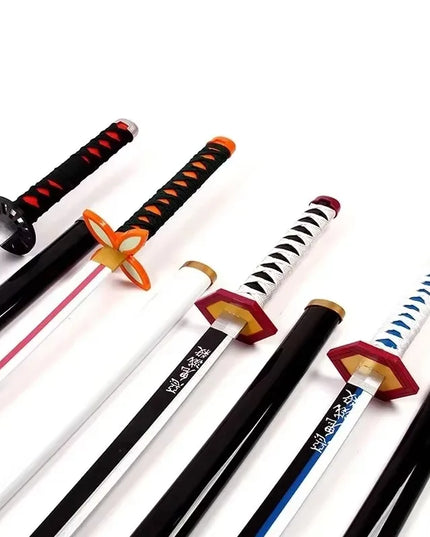 41in/104cm Demon Slayer Katana Anime Ninja Sword Demon Slayer Cosplay Prop Knife Real Size Samurai Sabre Japonesa Katana Sword