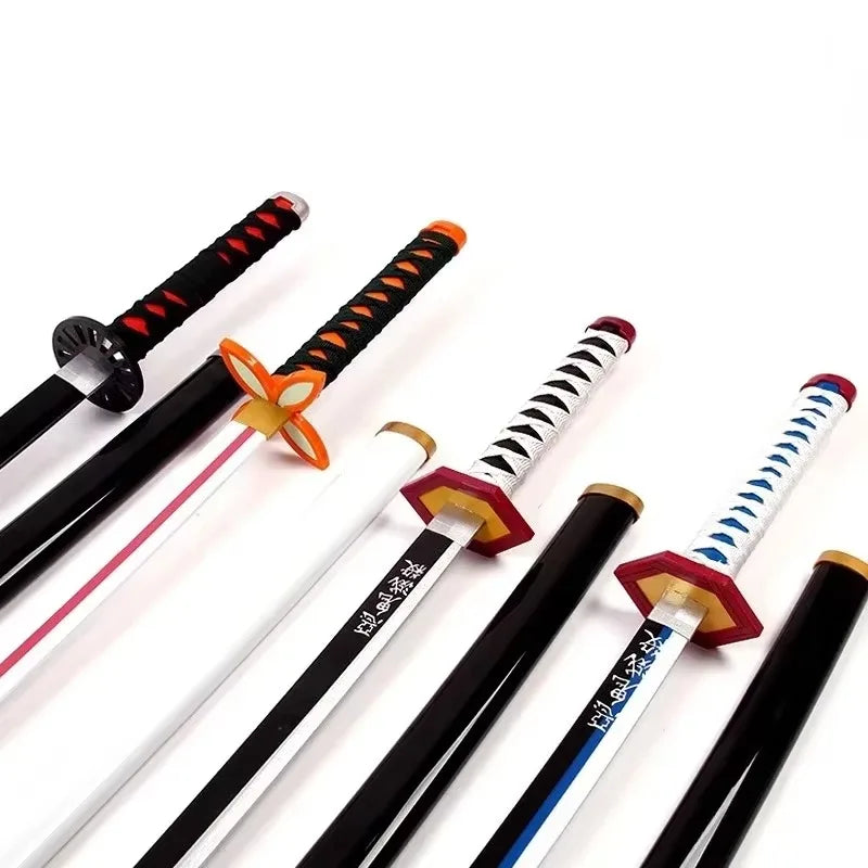 41in/104cm Demon Slayer Katana Anime Ninja Sword Demon Slayer Cosplay Prop Knife Real Size Samurai Sabre Japonesa Katana Sword