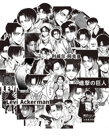 65pcs Attack on Titan Levi Ackerman Stickers Decals Laptop Car Motorcycle Notebook Cool Decoration Sticker Kids Classics Toys