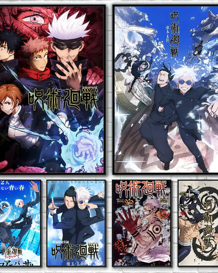 Poster Sticky Wall Art J-Jujutsu K-Kaisen Anime Printing Waterproof Home Living Bed Room Bar Aesthetic Decor