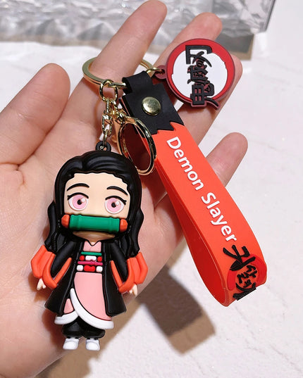 New Demon Slayer Kimetsu No Yaiba Blade of Ghost Keychain Cute Characters Bag Pendant Car Key Chain Ring Fans Gift Anime Jewelry