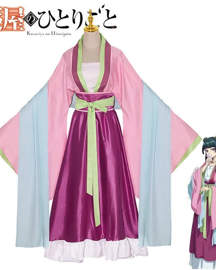 Maomao Cosplay Costume Wig Anime The Apothecary Diaries Pink Dress Halloween Party for Women