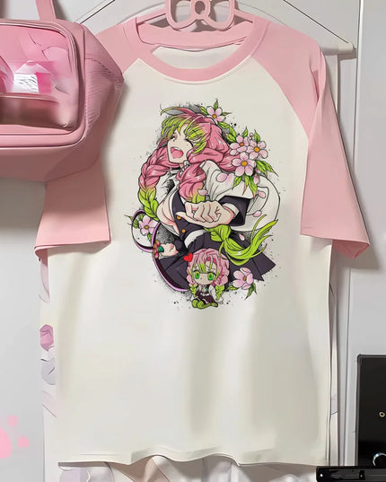 Mitsuri top women anime t shirt girl 2000s Japanese funny clothing