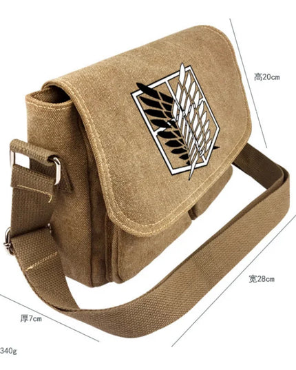 Attack on Titan Canvas Handbag Shoulder Bag Japan Anime Crossbody Bag Messenger Bags Shoulder Bag Cartoon School Book Tote Gift