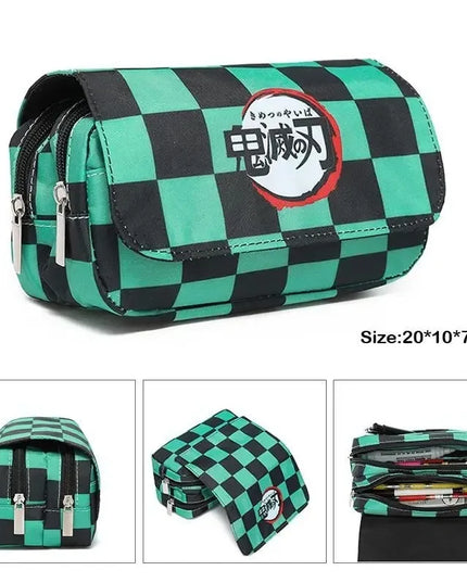 Demon Slayer 3D Anime Pen Bag Student Storage Bag Tanjirou Nezuko Zenitsu Giyuu Cartoon Pen Box Cute Boys Girls Pencil Case