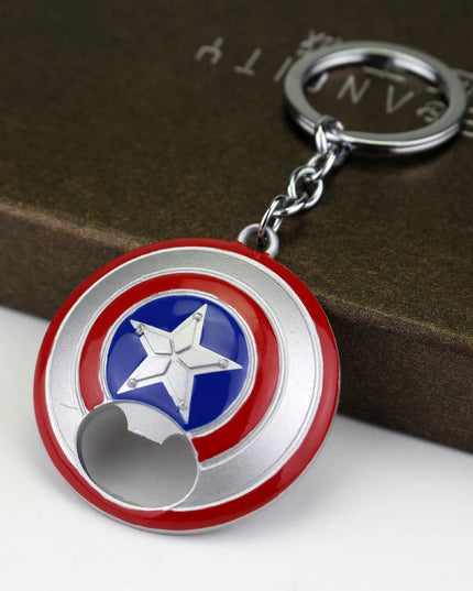 Creative Marvel Series Captain America Shield Keychain Rotating Dripping Shield Avengers Keychain Popular Accessory Pendant