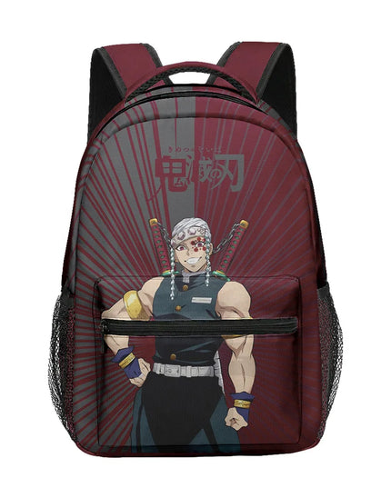Anime Demon Slayer Tanjiro Nezuko 3D Printed Backpack for College Students Large School Bag 15 Inch Laptop Bag Middle School