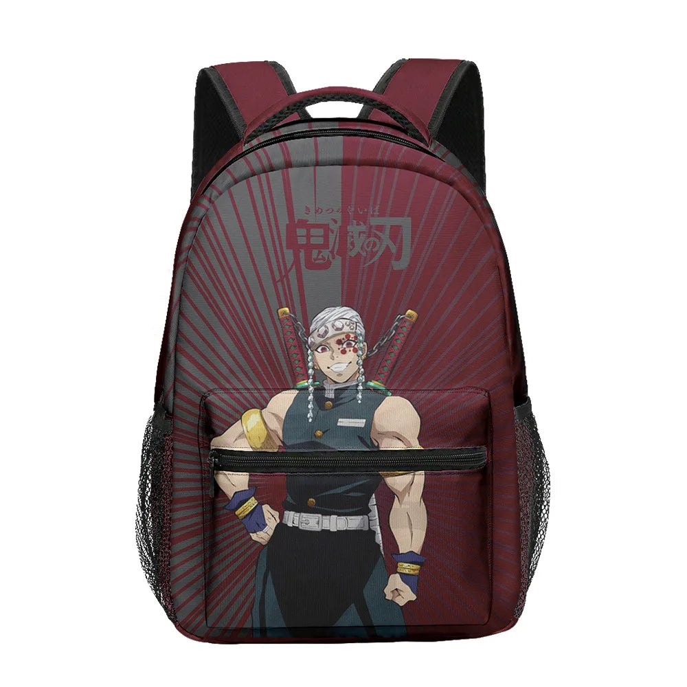 Anime Demon Slayer Tanjiro Nezuko 3D Printed Backpack for College Students Large School Bag 15 Inch Laptop Bag Middle School