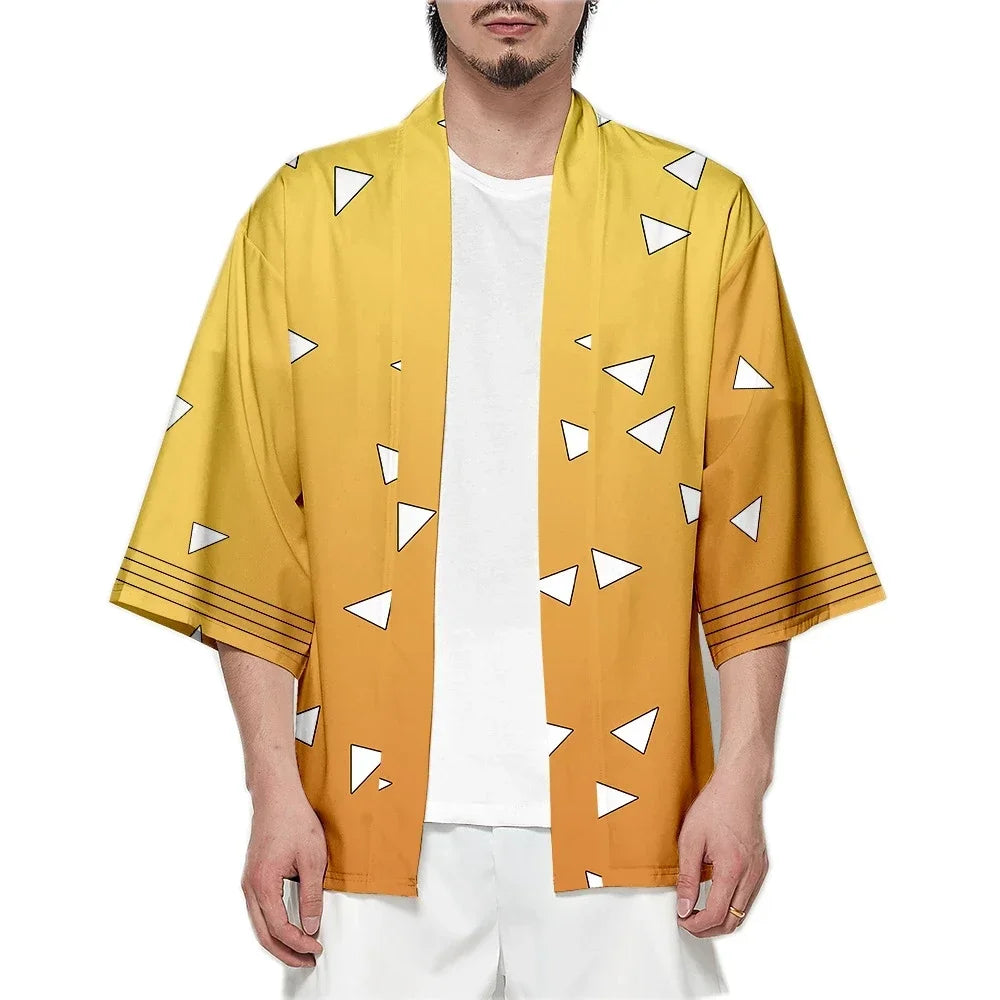 Anime Tanjirou Kamado Cosplay Kimonos for Men Women Japanese Haori Kamade Nezuko Robe Outfits Kochou Shinobu Kimono Summer Cloak