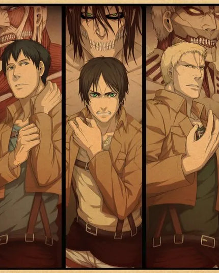 High Quality Vintage Japanese Anime Attack on Titan Retro Poster  Shingeki No Kyojin Kraft Paper Art Print Wall Sticker for Home