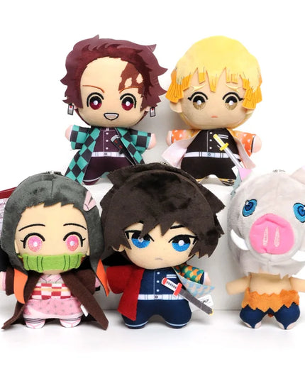 15cm Japan Anime Demon Slayer Akaza Rui Iguro Obanai Tanjirou Kamado Nezuko Agatsuma Zenitsu Plush Toys Doll Peluche Gift