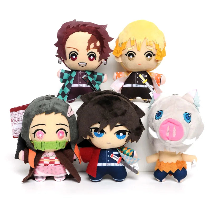 15cm Japan Anime Demon Slayer Akaza Rui Iguro Obanai Tanjirou Kamado Nezuko Agatsuma Zenitsu Plush Toys Doll Peluche Gift