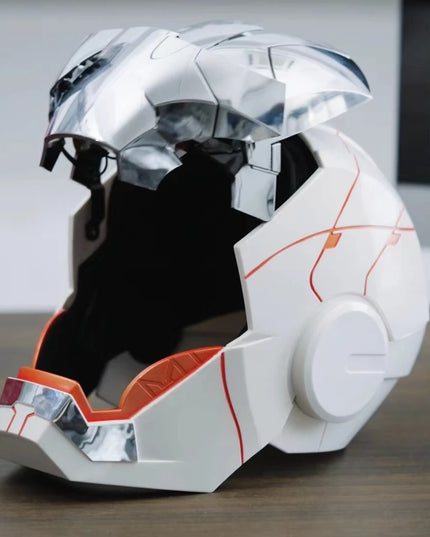 New AutoKing 1:1 Mk5 Iron Man Helmet Cosplay Voice Control Eyes with Light Model Toys for Adult Electric Wearable Christmas Gift