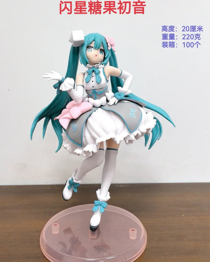 19CM Anime Hatsune Miku Figuer Glitter Candy Series Standing Anime Model Toy Gift Collection Decorative Ornament PVC