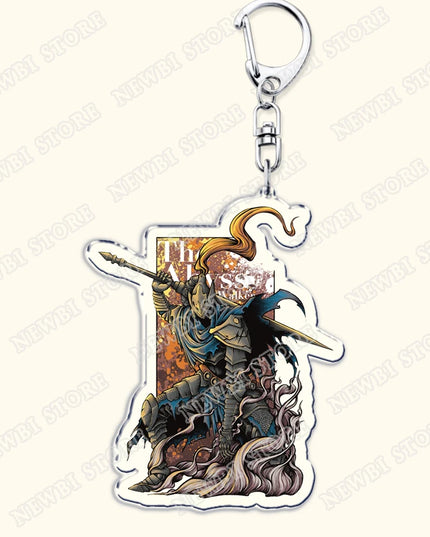 Video Game Dark Souls Keychains for Women Accessories Bag Bloodborne Malenia Melina Keyrings Jewelry Fans Gaming Friends Gift
