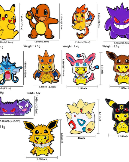 4 pcs Creative Brooch Set Cute Game Console Pikachu Togepi Charmander Enamel Pin Wallet Backpack Clothing Jewelry